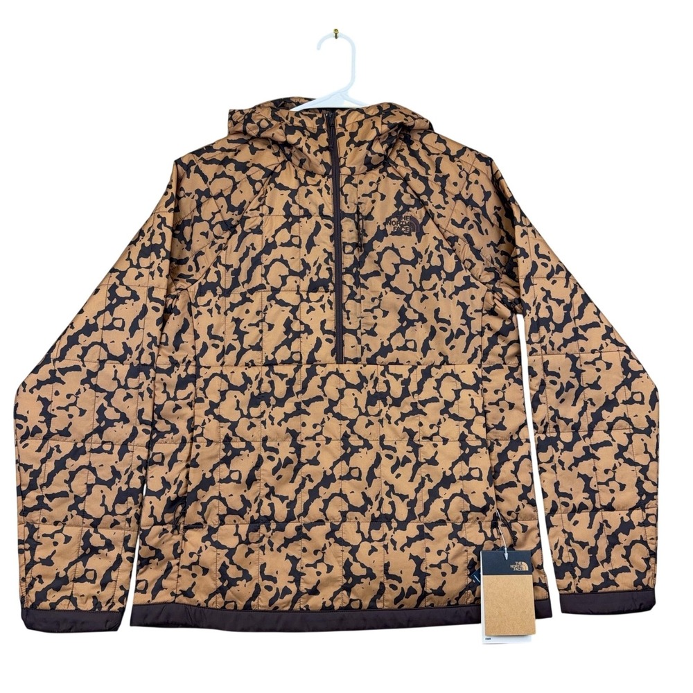 The North‎ Face Womens Small Brown Camo Circaloft 1/4 Zip Hooded Puffer NF0A84JD